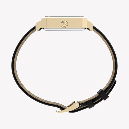 Timex Women's Gold-Tone, Black Leather | TW2Y71900-3
