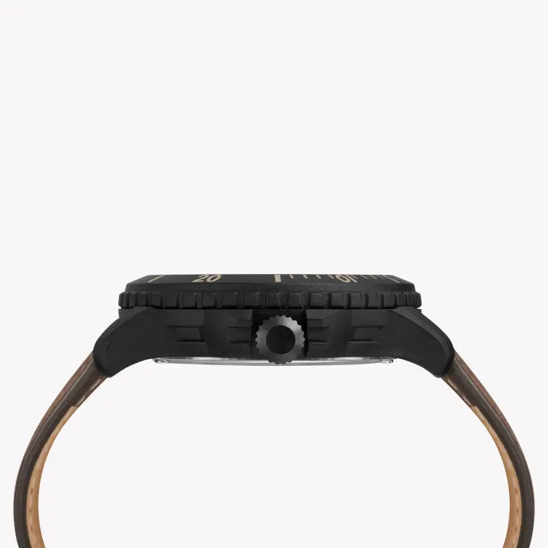 Timex Men's Brown Leather Watch, Blue Dial | Tw4b14600-1