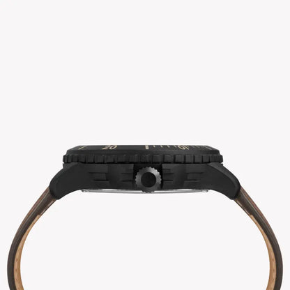 Timex Men's Brown Leather Watch, Blue Dial | Tw4b14600-1