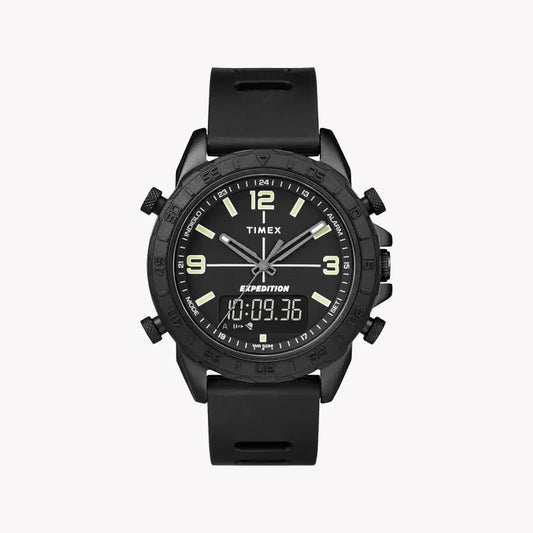 Timex Men's Black Silicone Watch, Brass Case | Tw4b17000-0