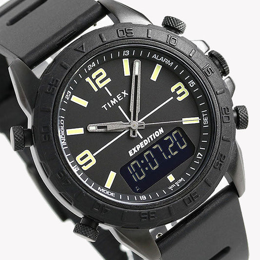 Timex Men's Black Silicone Watch, Brass Case | Tw4b17000-1