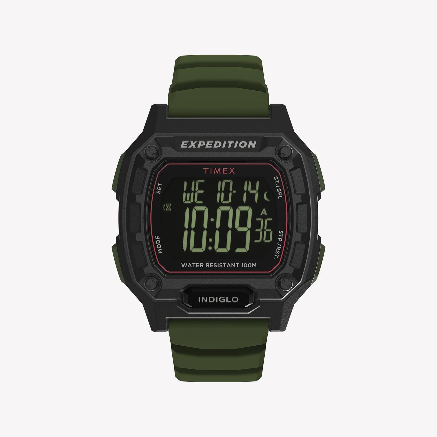TIMEX Men's Black PC+GF, Green Silicone | TW4B34500-0