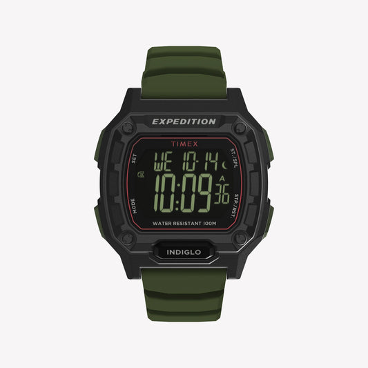 TIMEX Men's Black PC+GF, Green Silicone | TW4B34500-0
