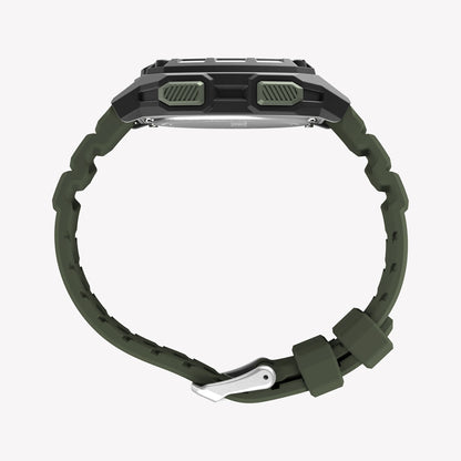 TIMEX Men's Black PC+GF, Green Silicone | TW4B34500-3