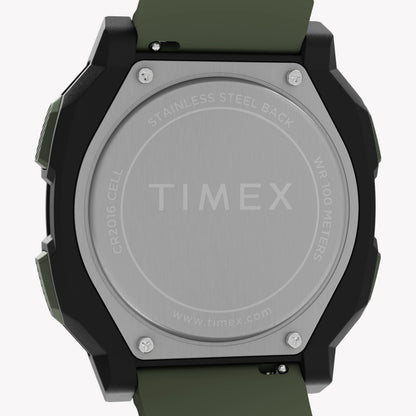 TIMEX Men's Black PC+GF, Green Silicone | TW4B34500-4