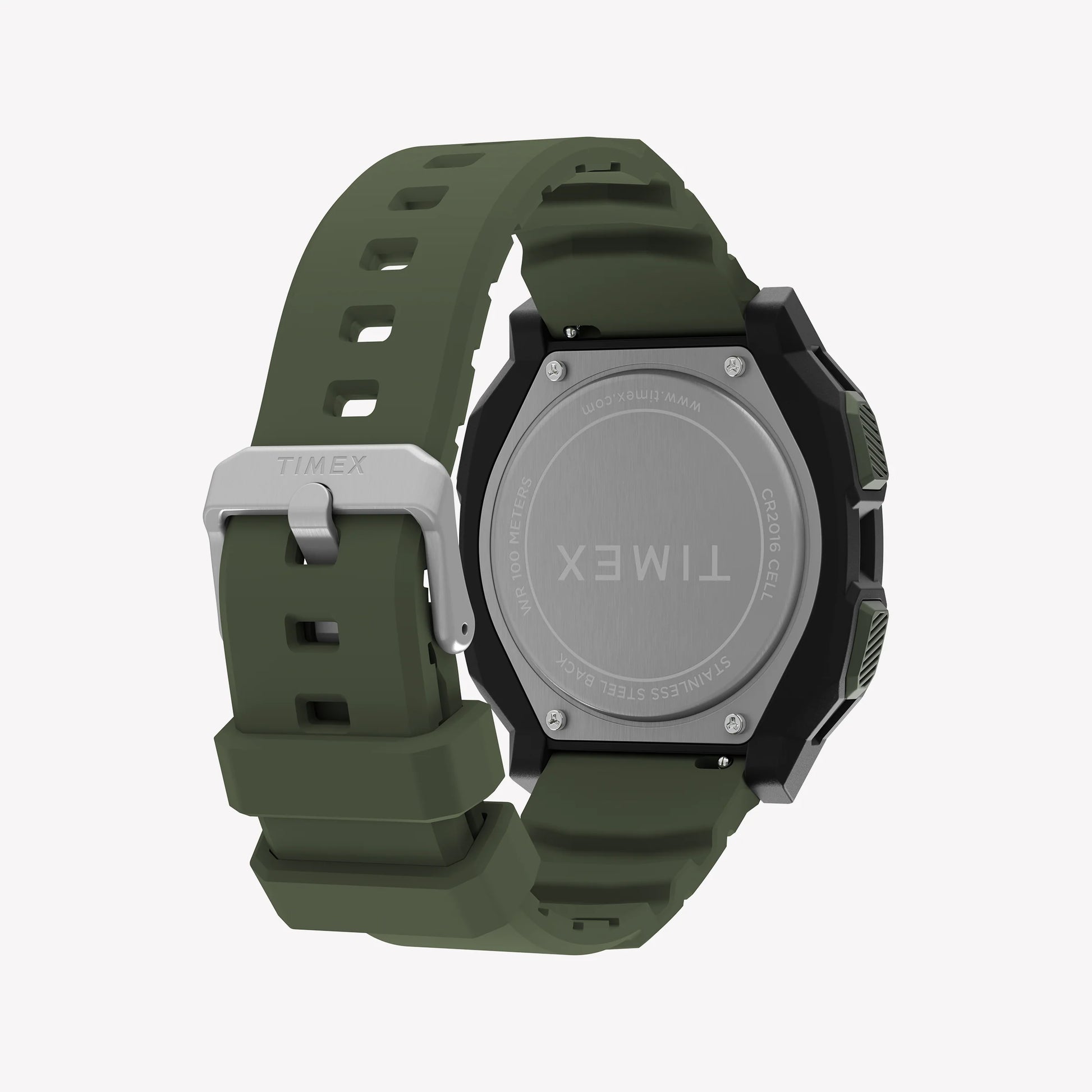 TIMEX Men's Black PC+GF, Green Silicone | TW4B34500-1