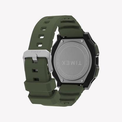 TIMEX Men's Black PC+GF, Green Silicone | TW4B34500-1