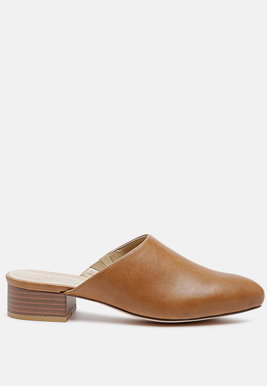 Daelia Solid Low Heel Mules-0