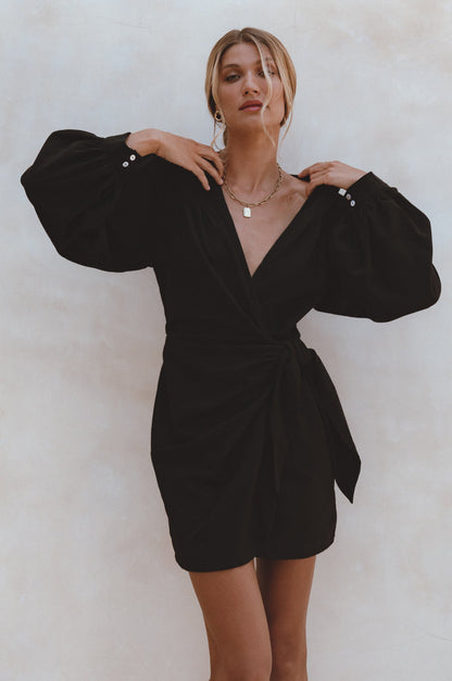 Ti Amo Linen Wrap Dress-5