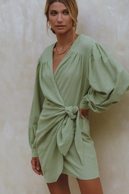 Ti Amo Linen Wrap Dress-3