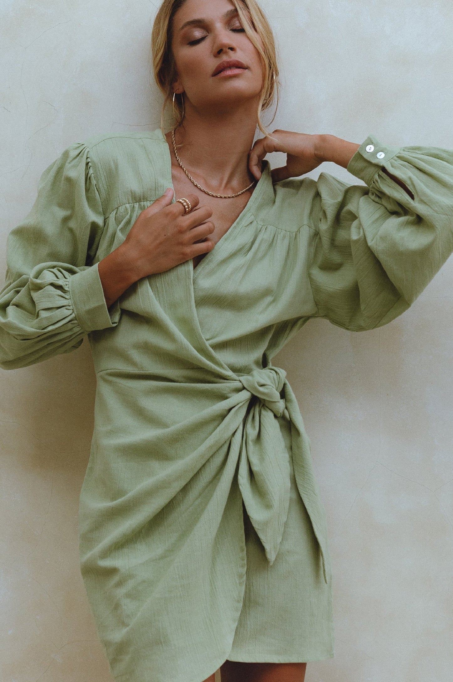 Ti Amo Linen Wrap Dress-0