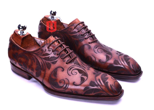 Floral - Men's Oxford Dress Shoes-0