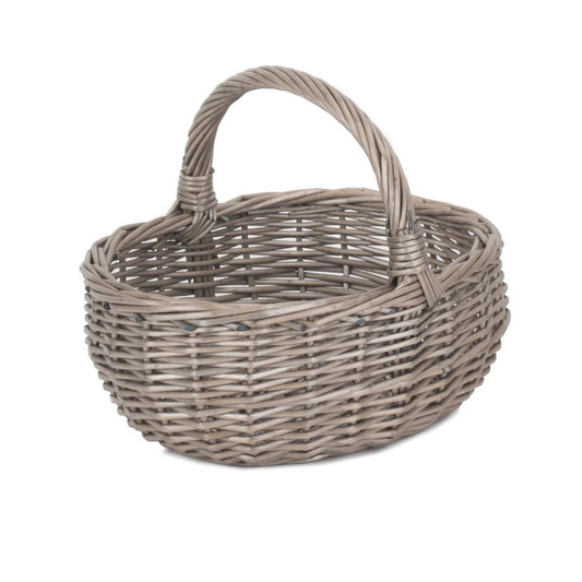 Unlined Antique Wash Wicker Bathroom Shopping Basket-1