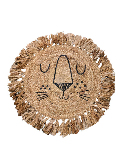 Lion Natural Round Jute Rug - 67 x 67 cm-0
