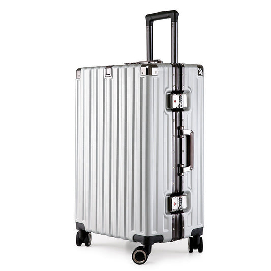 NNEDSZ Aluminum Alloy Hard-Shell Suitcase with TSA Lock -22" Spinner Luggage in Silver-0