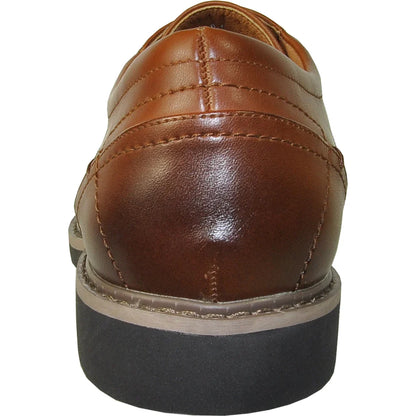 Matte brown oxford dress shoe in a smooth finish.