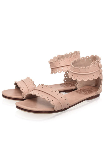 Midsummer Scalloped Leather Sandals-3