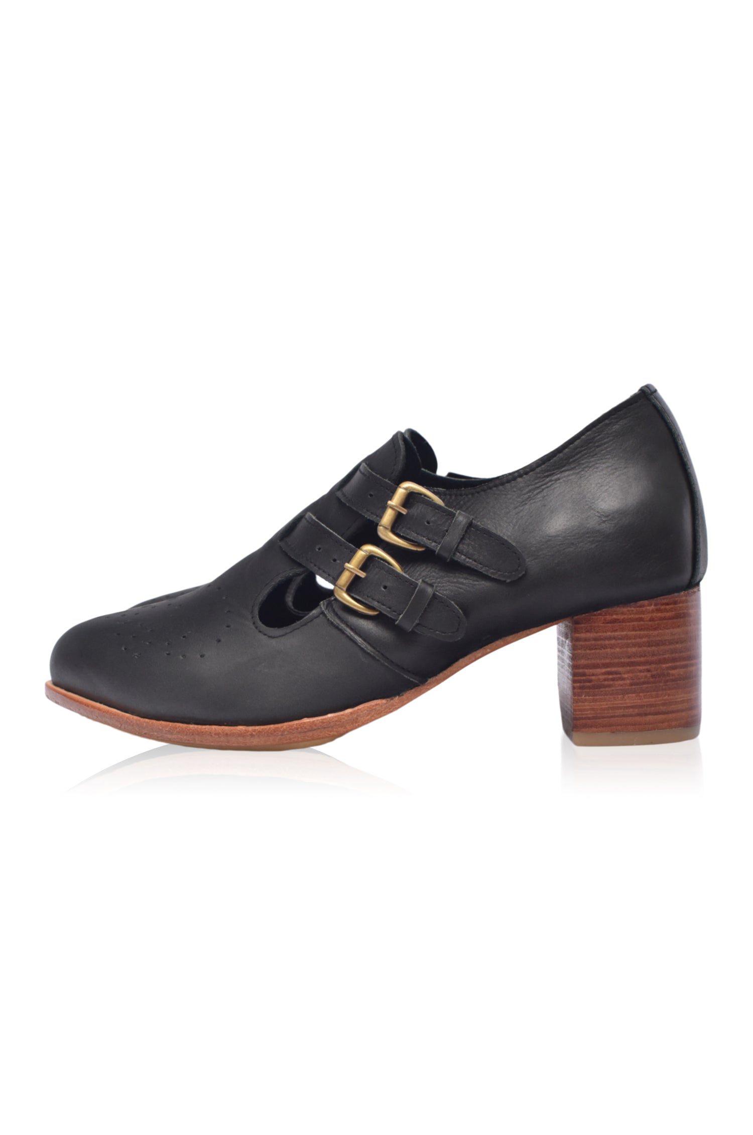 Vienna Low Heel Leather Booties-1