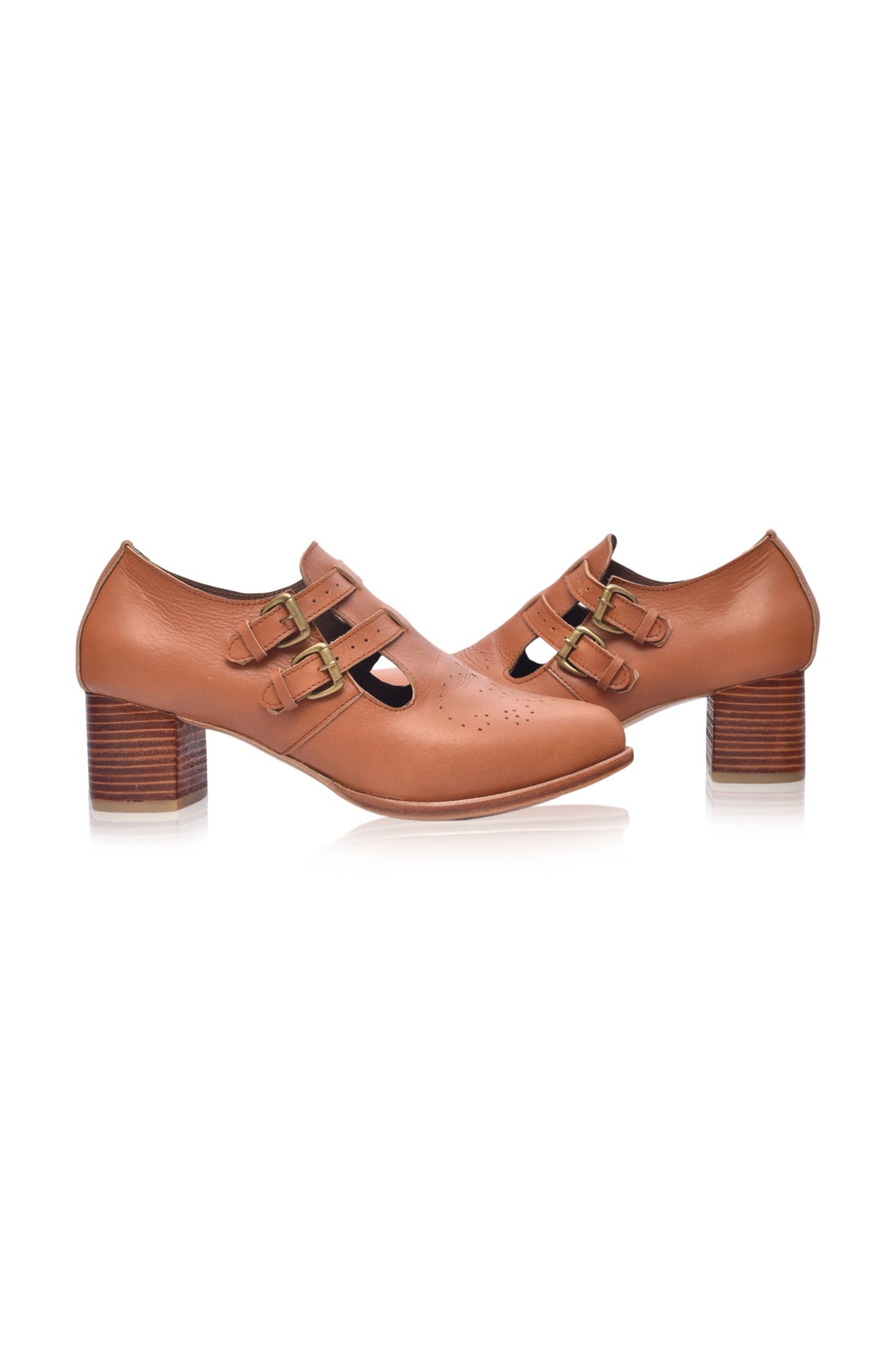 Vienna Low Heel Leather Booties-3