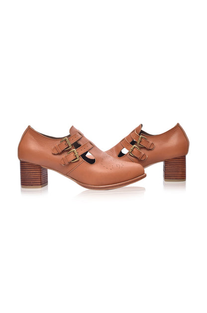 Vienna Low Heel Leather Booties-3