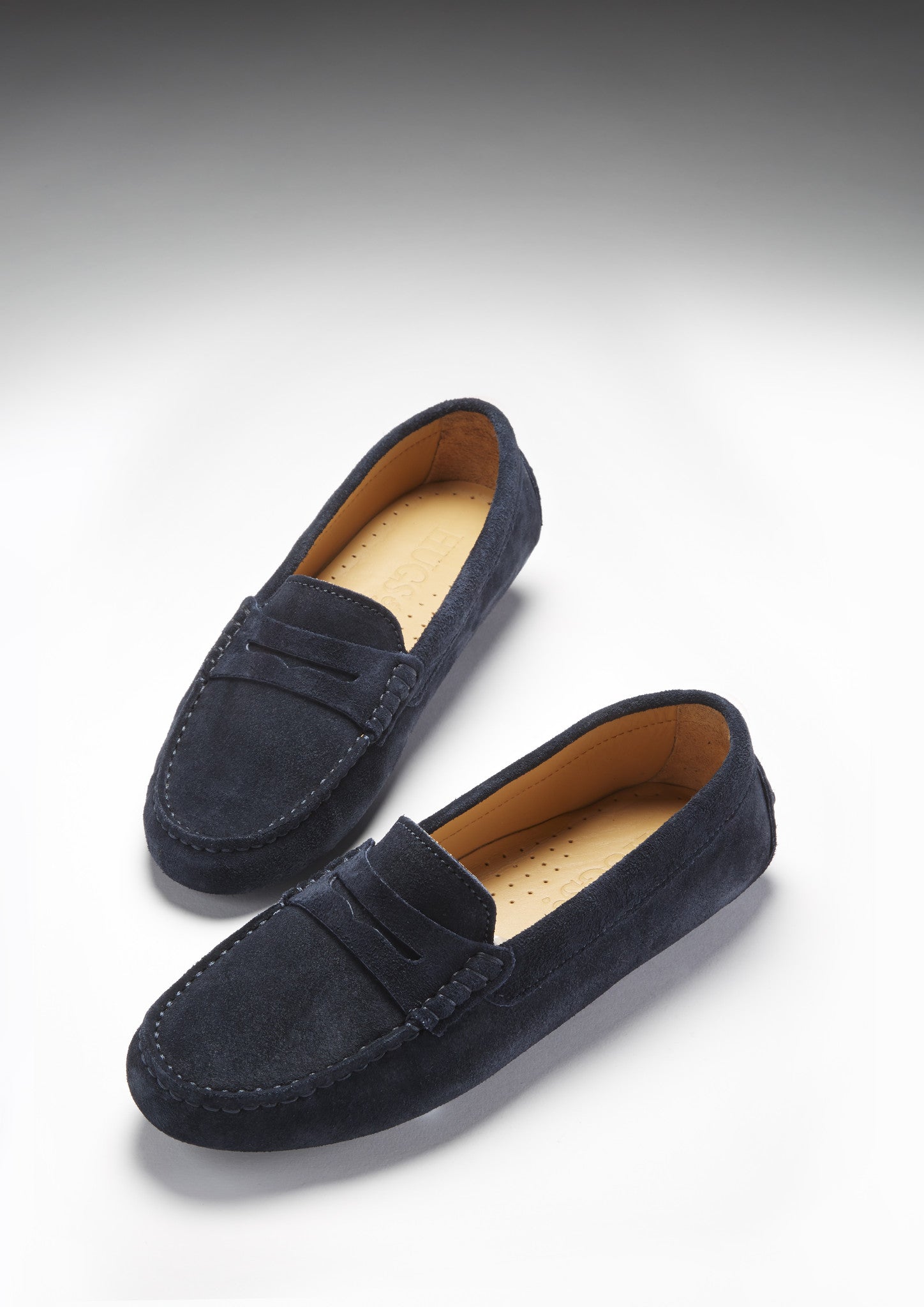 Women's Penny Driving Loafers, navy blue suede-2