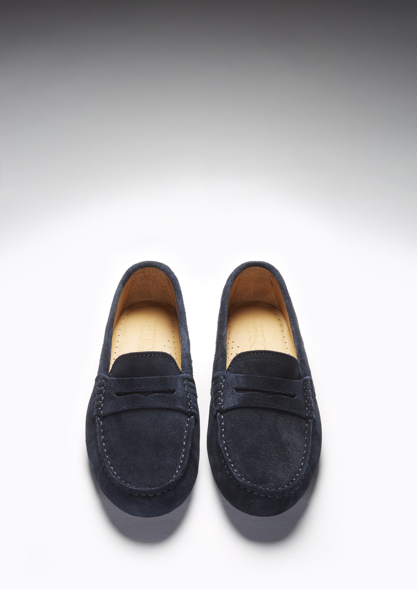 Women's Penny Driving Loafers, navy blue suede-3