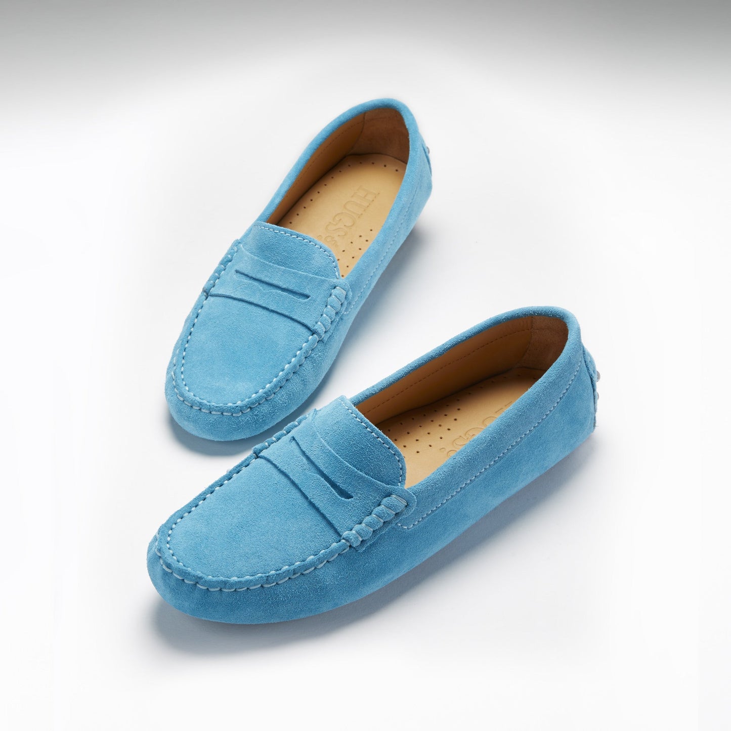 Women's Penny Driving Loafers, turquoise suede-1