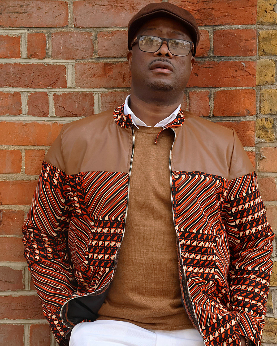 African Print Jacket- Chocolate Brown-1
