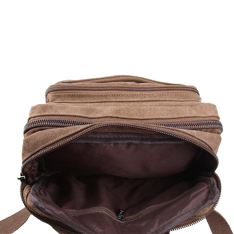 Vintage Canvas Waist Bag Multiple Pocket Fanny Pack-2