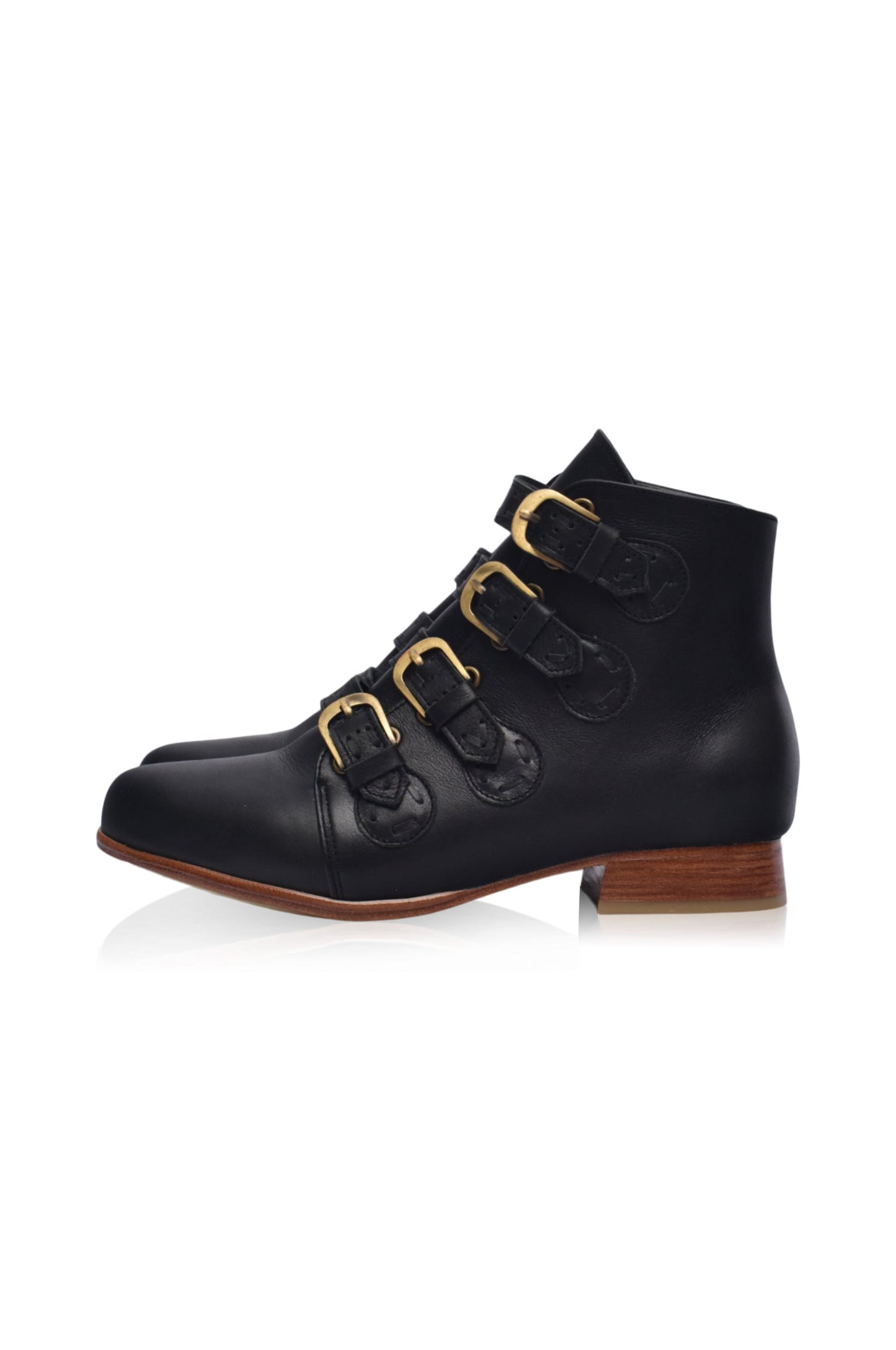 Wild Rose Leather Ankle Booties-5