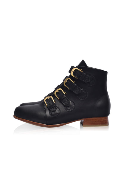 Wild Rose Leather Ankle Booties-7