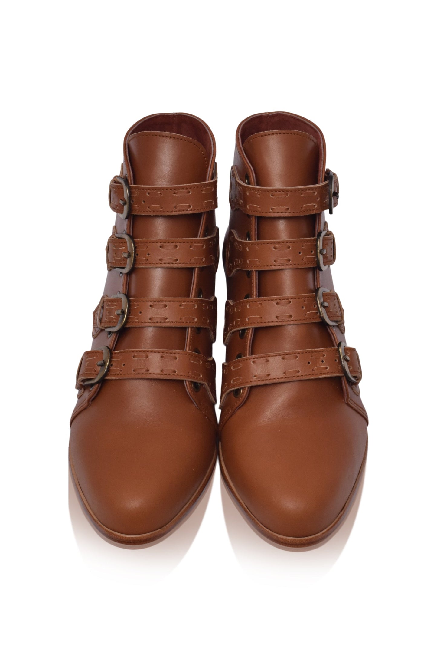Wild Rose Leather Ankle Booties-4