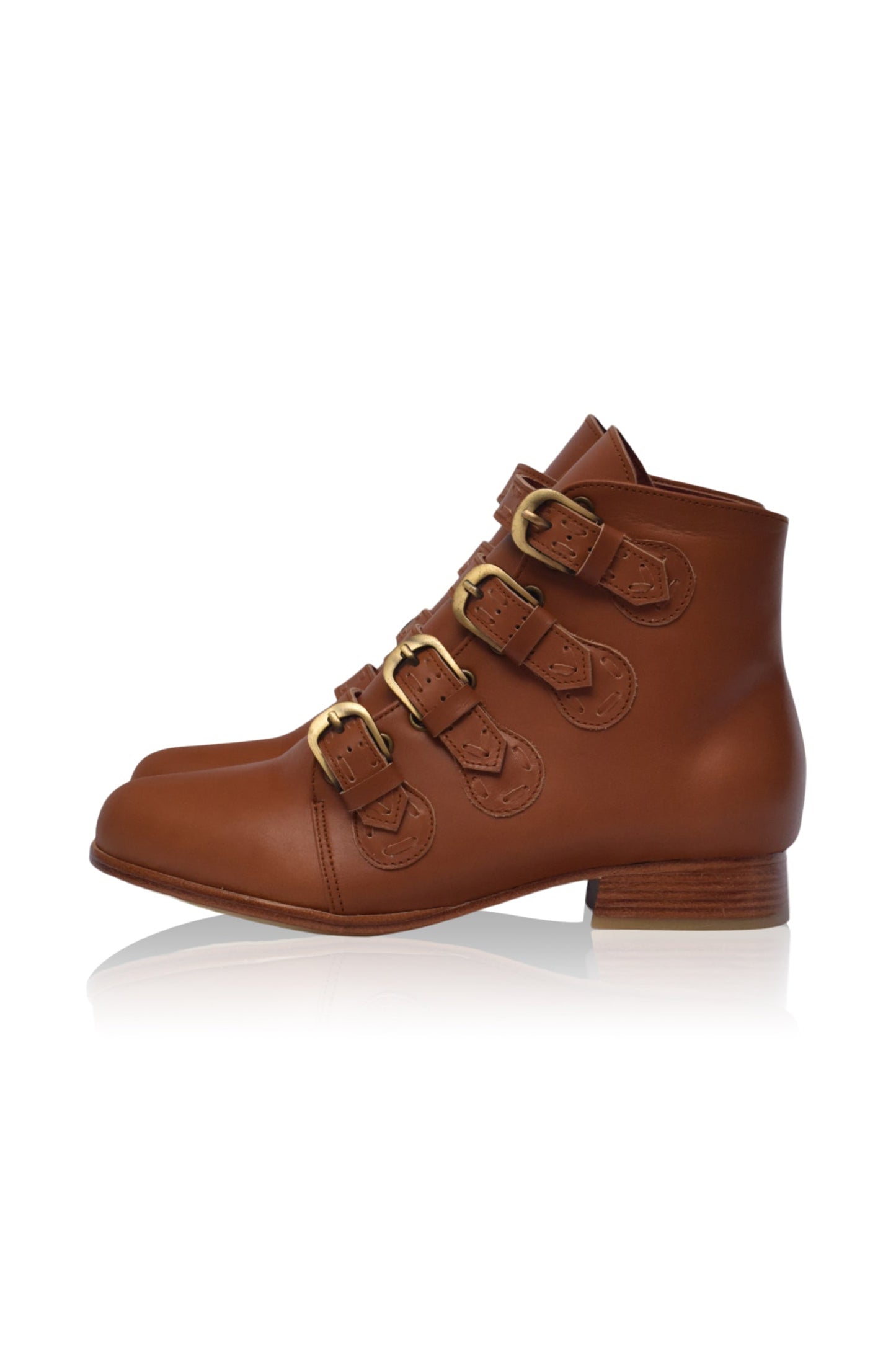Wild Rose Leather Ankle Booties-6