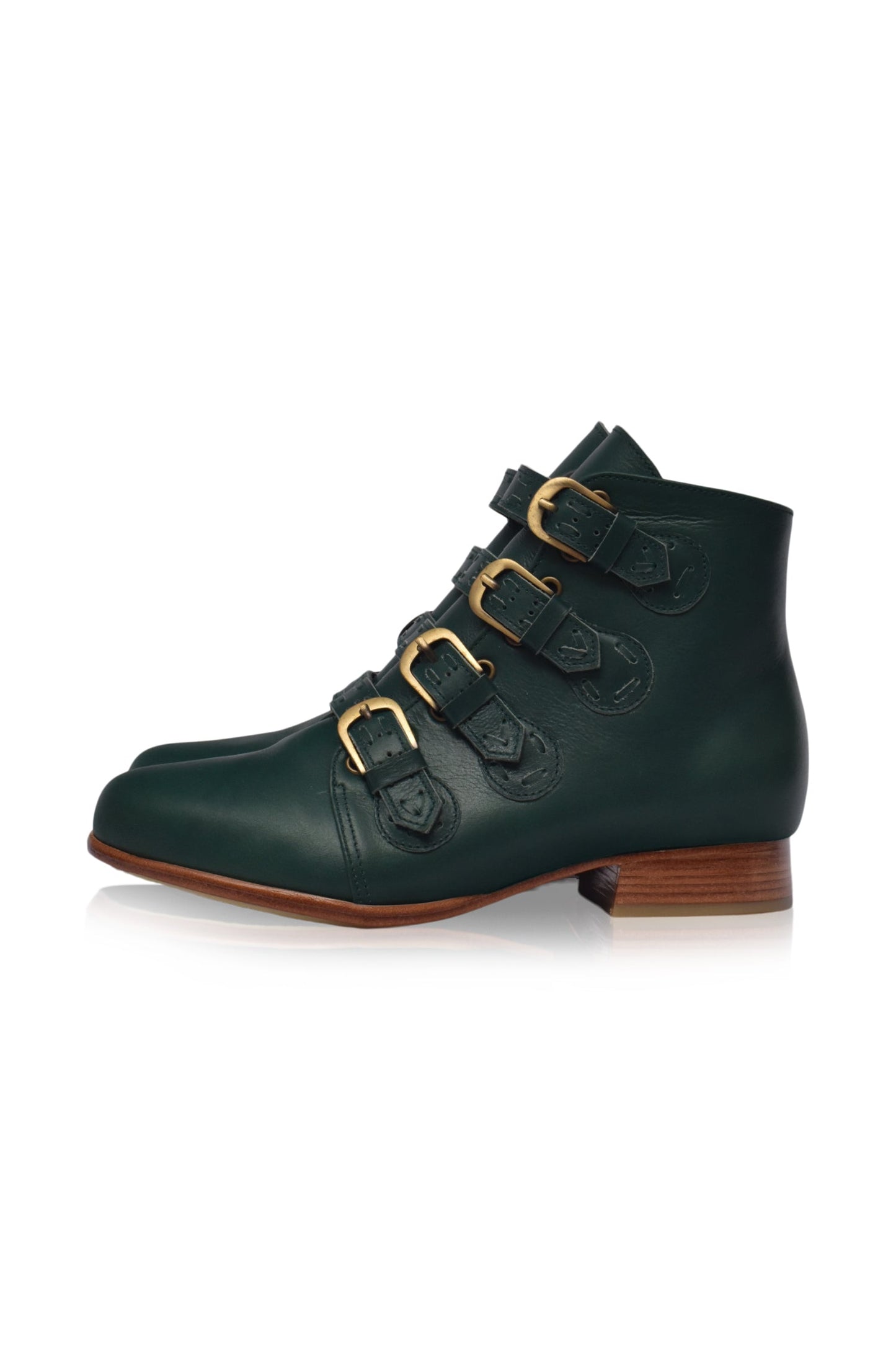 Wild Rose Leather Ankle Booties-5