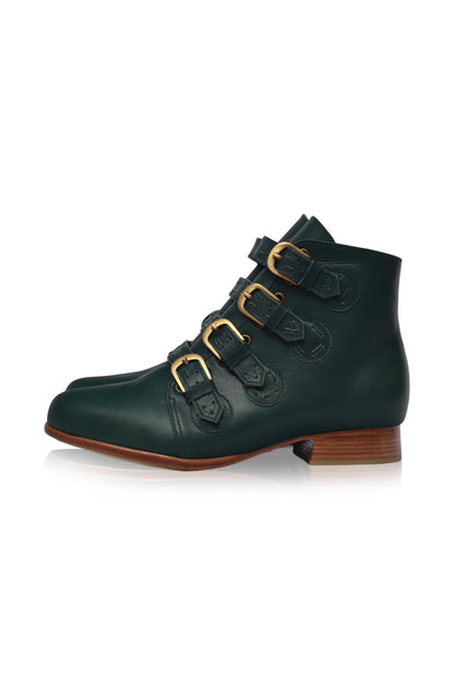 Wild Rose Leather Ankle Booties-5