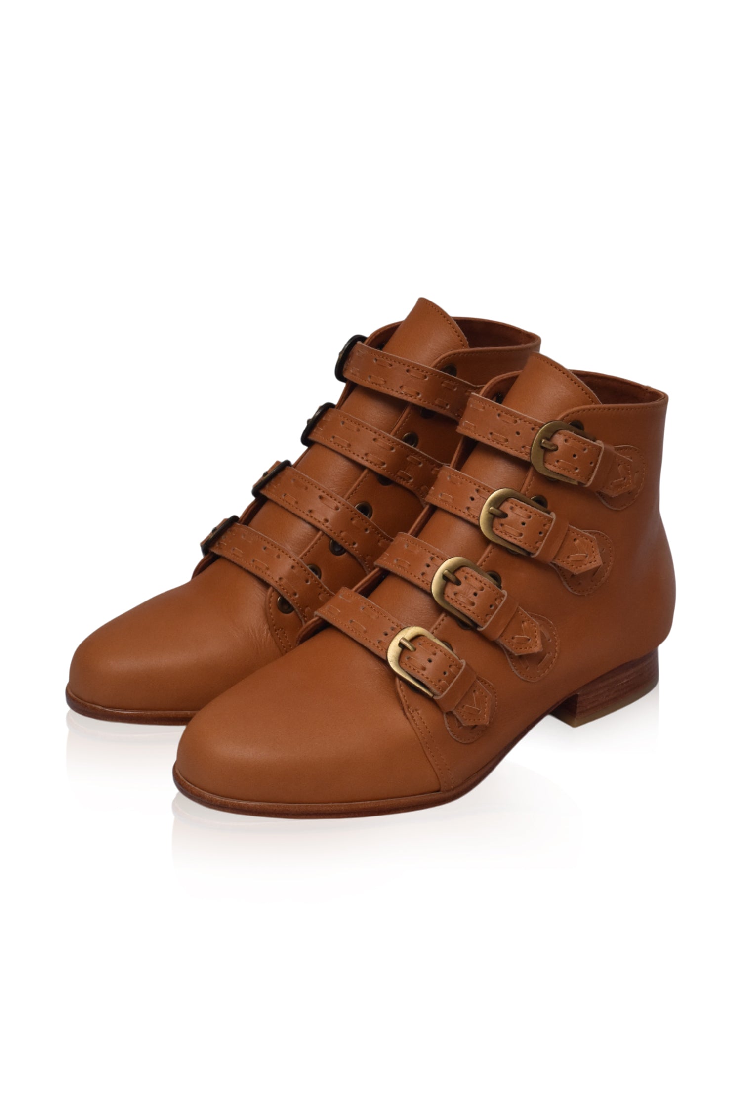 Wild Rose Leather Ankle Booties-3