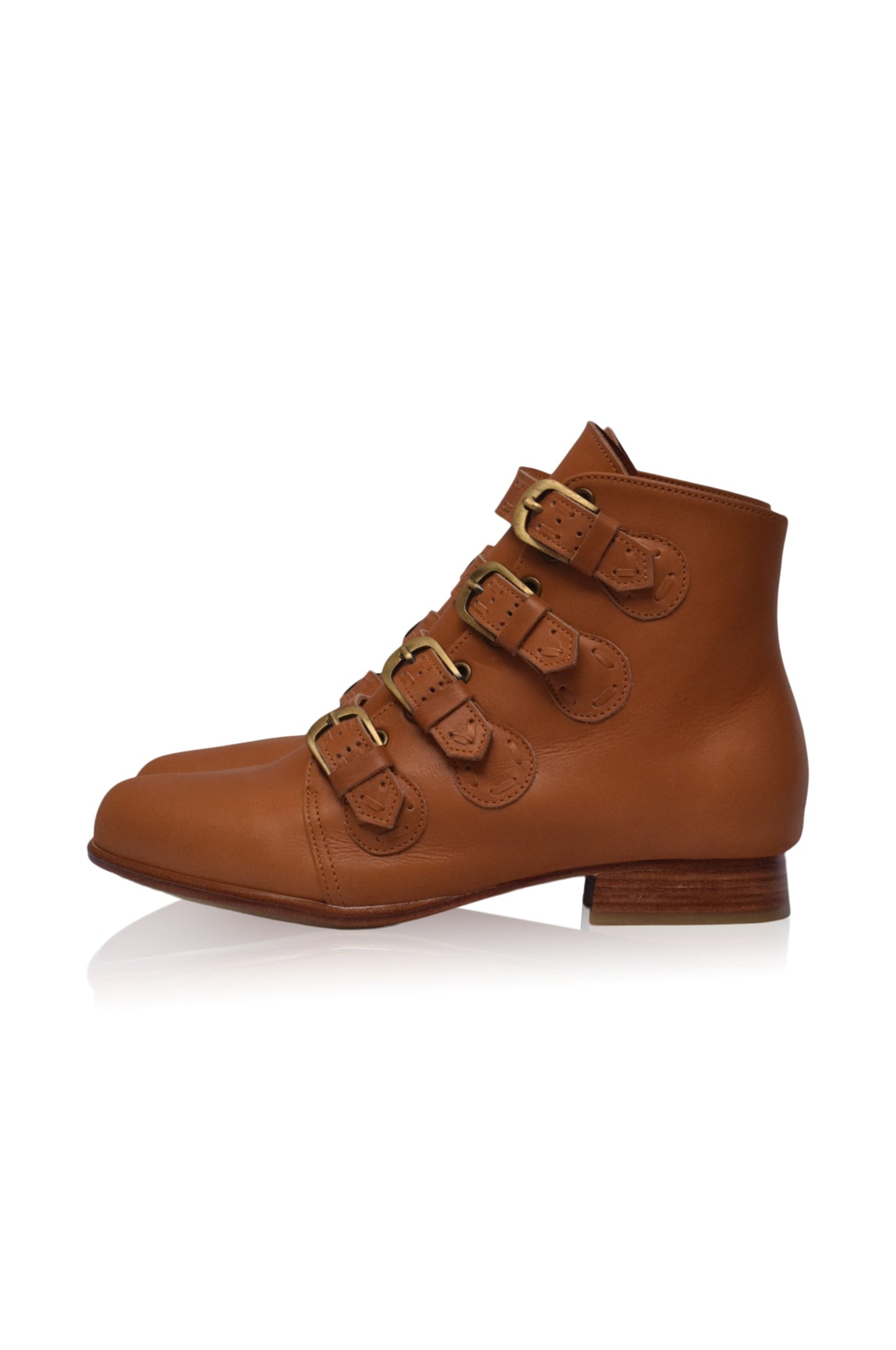 Wild Rose Leather Ankle Booties-1