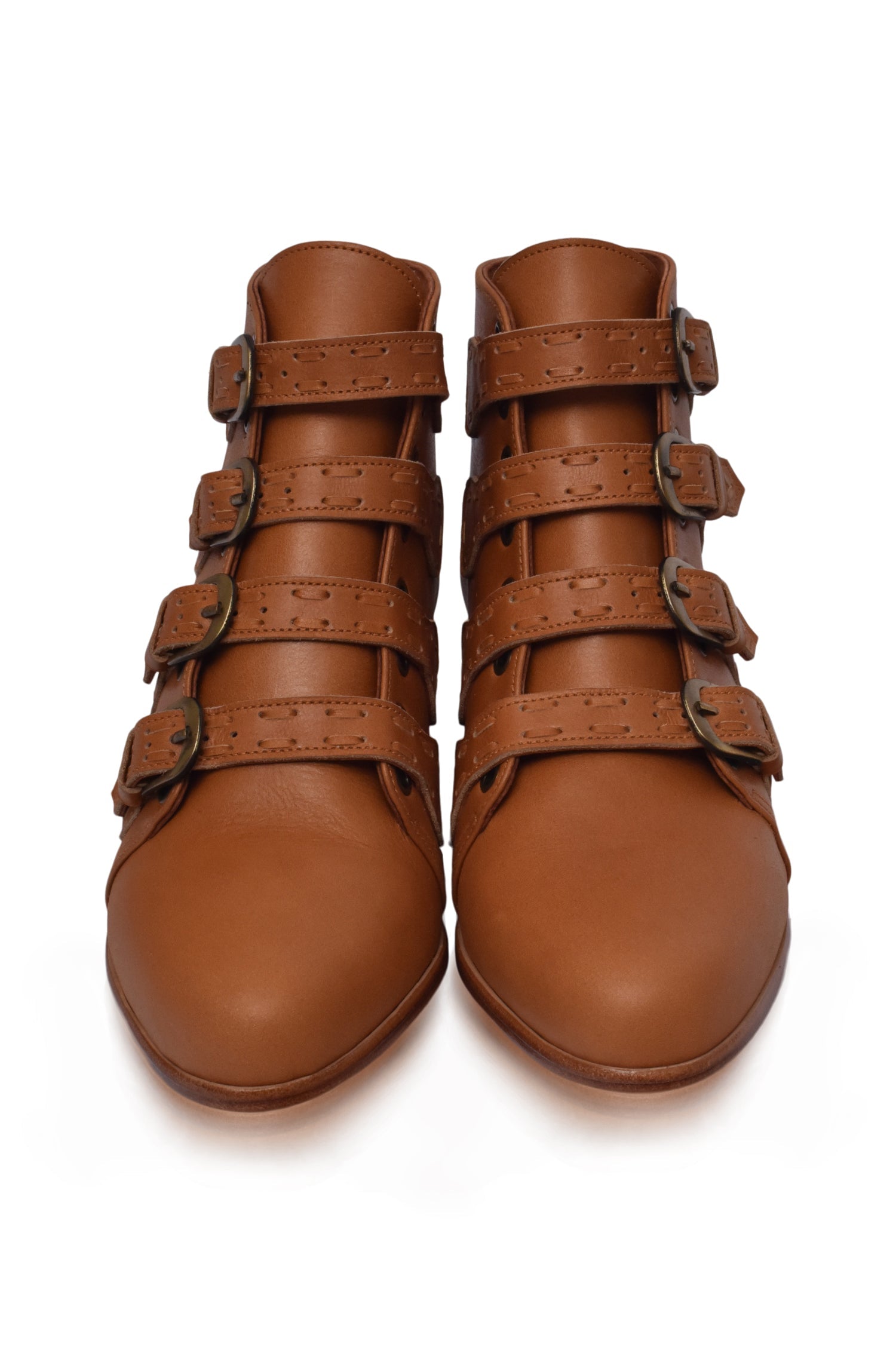 Wild Rose Leather Ankle Booties-2