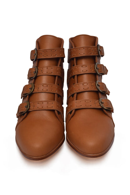 Wild Rose Leather Ankle Booties-2