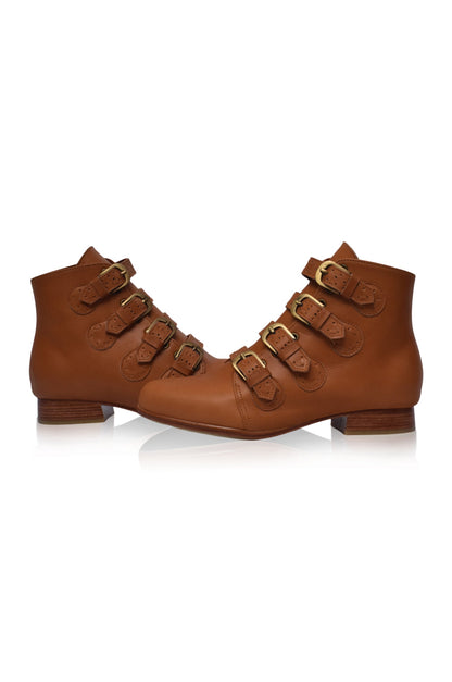 Wild Rose Leather Ankle Booties-4