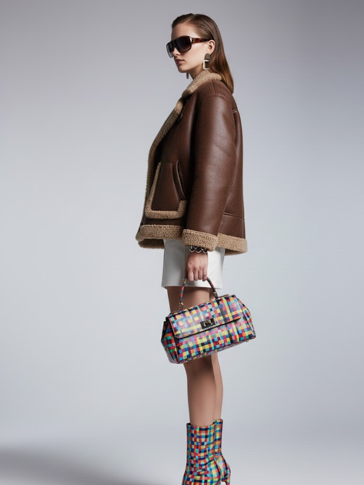 Women's Shearling Aviator Jacket Nolita New Collection Couture in Manhattan BYMANYC ® New York-1