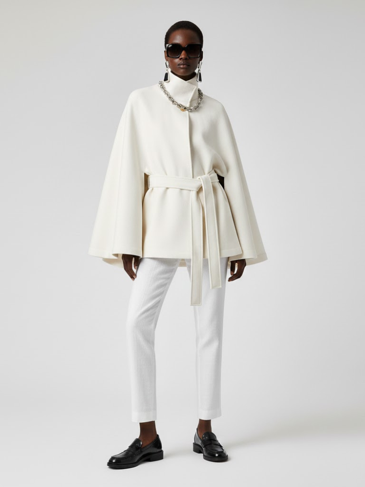 Women's Structured Sash Cape BLACK - PROSPECT HEIGHTS: New Collection COUTURE in BROOKLYN - BYMANYC ® New York-3