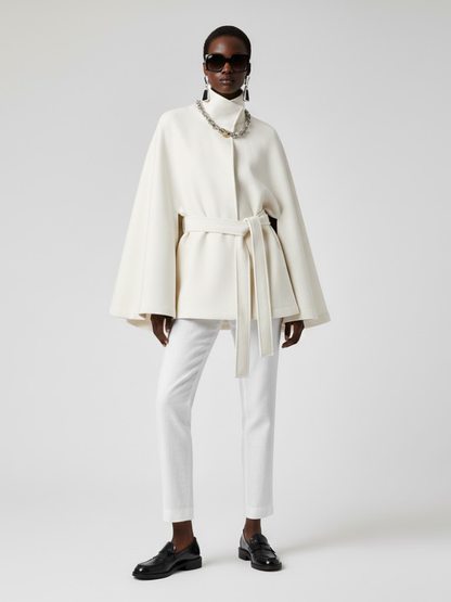 Women's Structured Sash Cape BLACK - PROSPECT HEIGHTS: New Collection COUTURE in BROOKLYN - BYMANYC ® New York-3