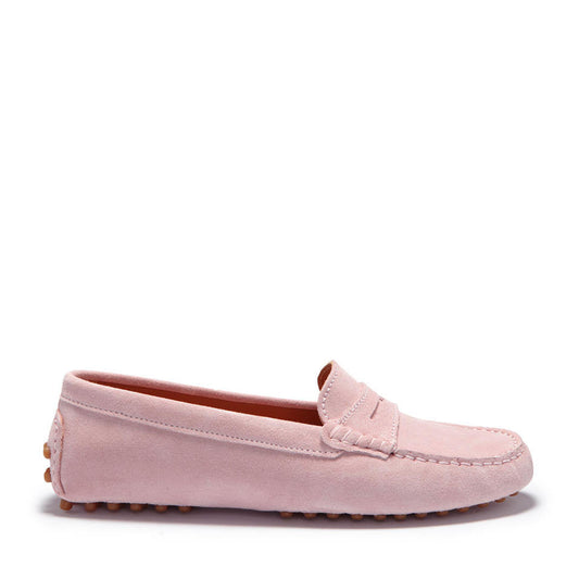 Women's Penny Driving Loafers, ice pink suede-0