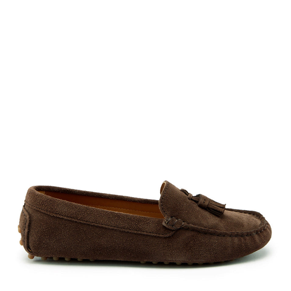 Women's Tasselled Driving Loafers, brown suede-0