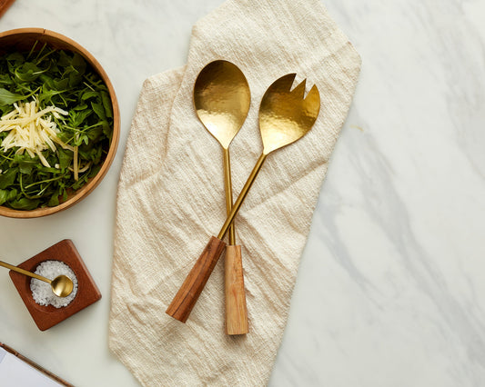 Hema Spoon and Fork Salad Server Set-0