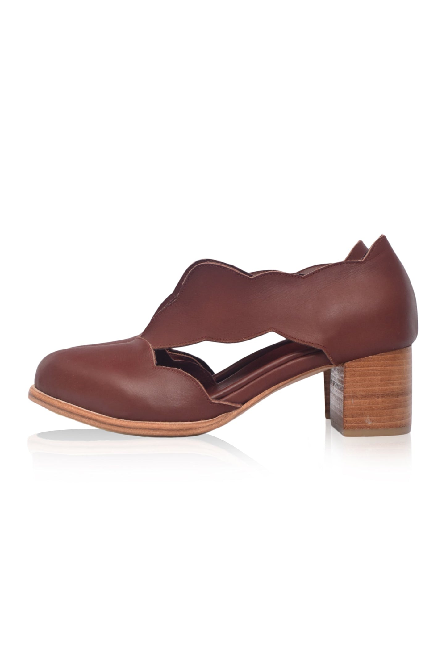 Woodland Block Heel Leather Booties-5