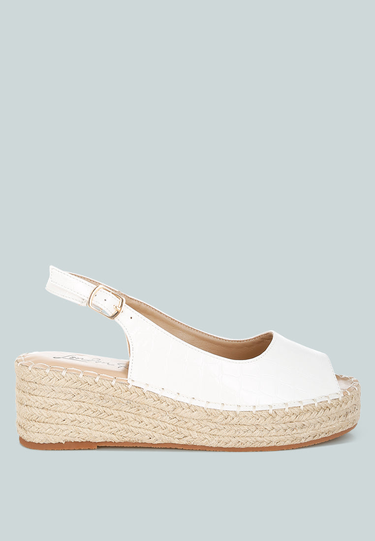 Yarael Croco Peep Toe Wedges