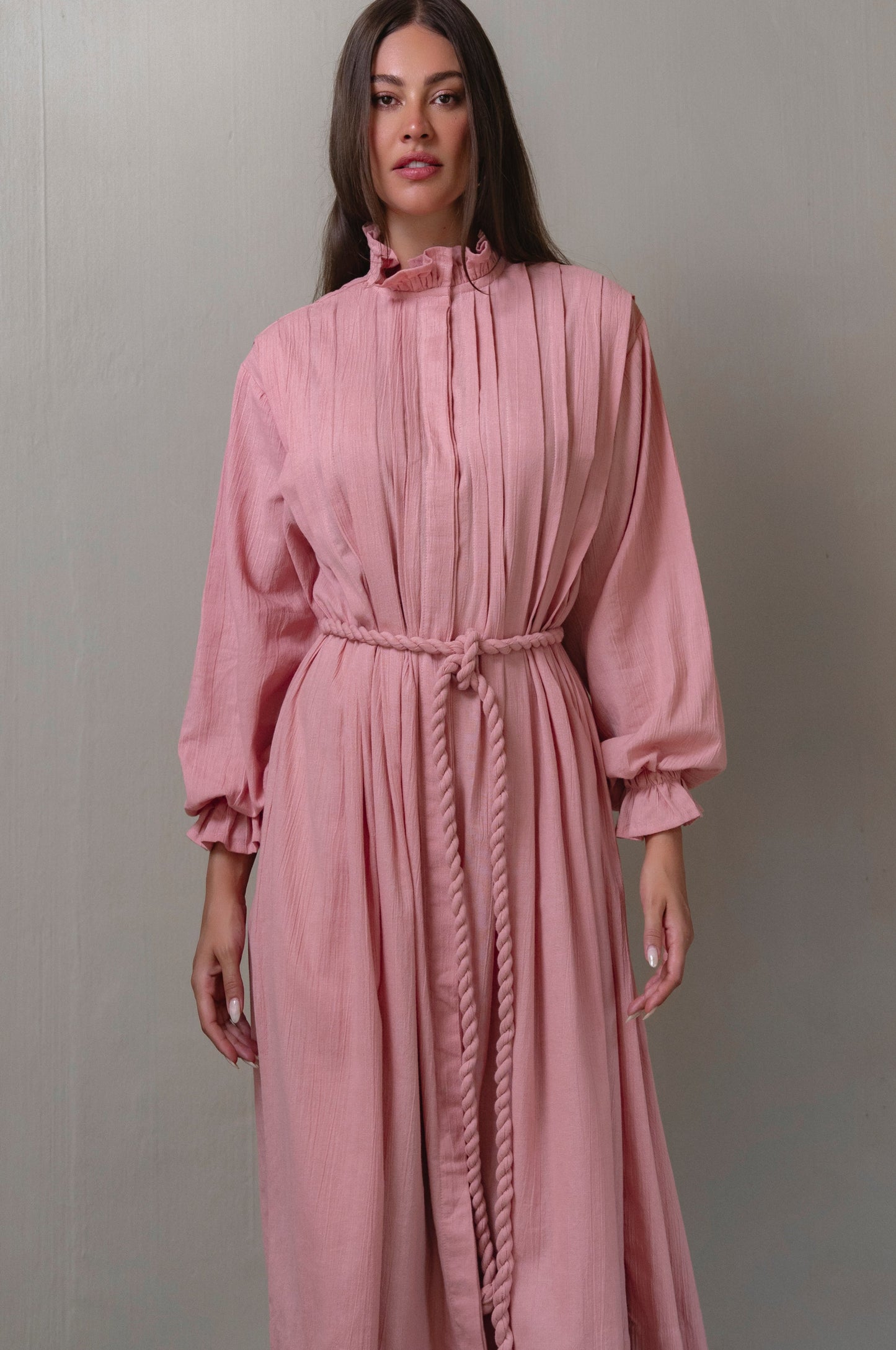 Yasmina Ruffle Linen Dress-1