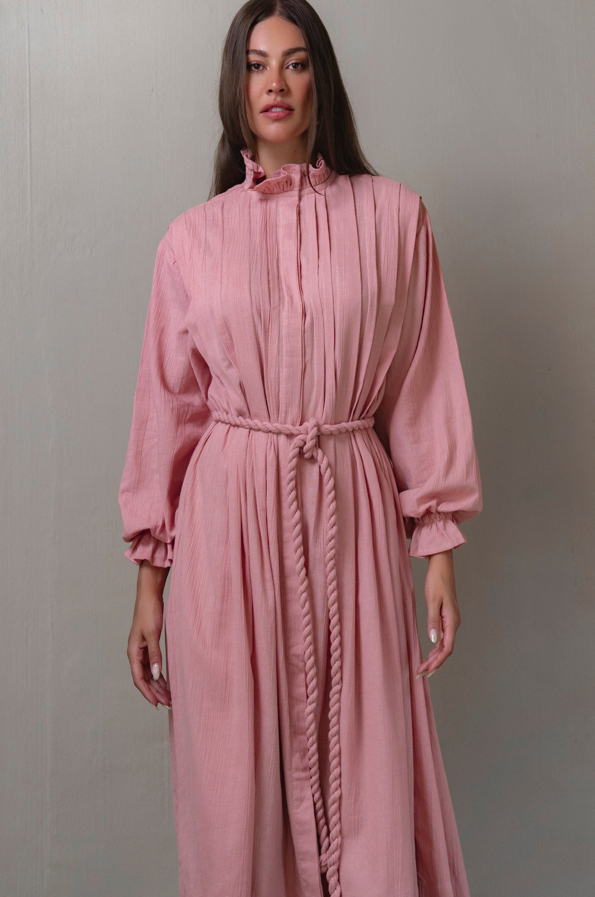 Yasmina Ruffle Linen Dress-1